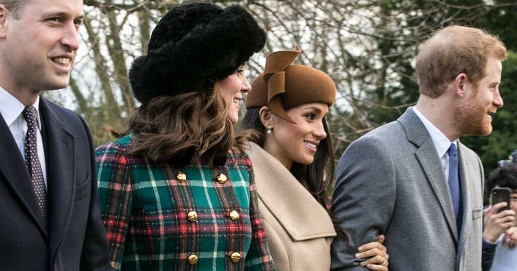 Princové William a Harry s manželkami